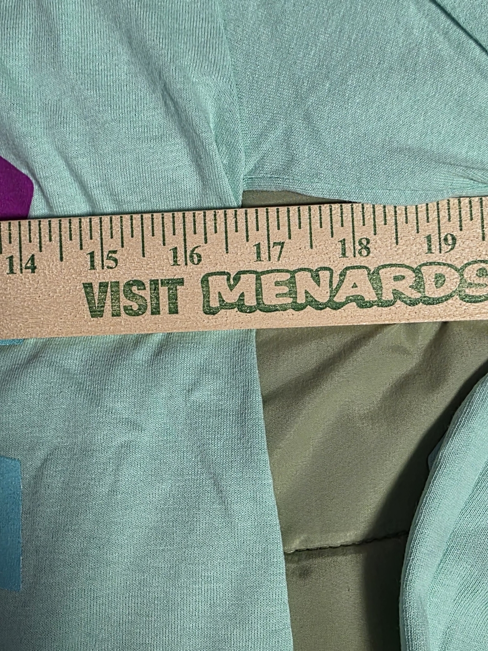 Hanes Mint Green Hoosiers Long Sleeve Tee with Pink & Purple Butterfly Graphic - Picture 6 of 6